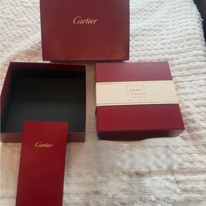 Cartier Luxurious Red Box + Paper Bag +Receipt holder